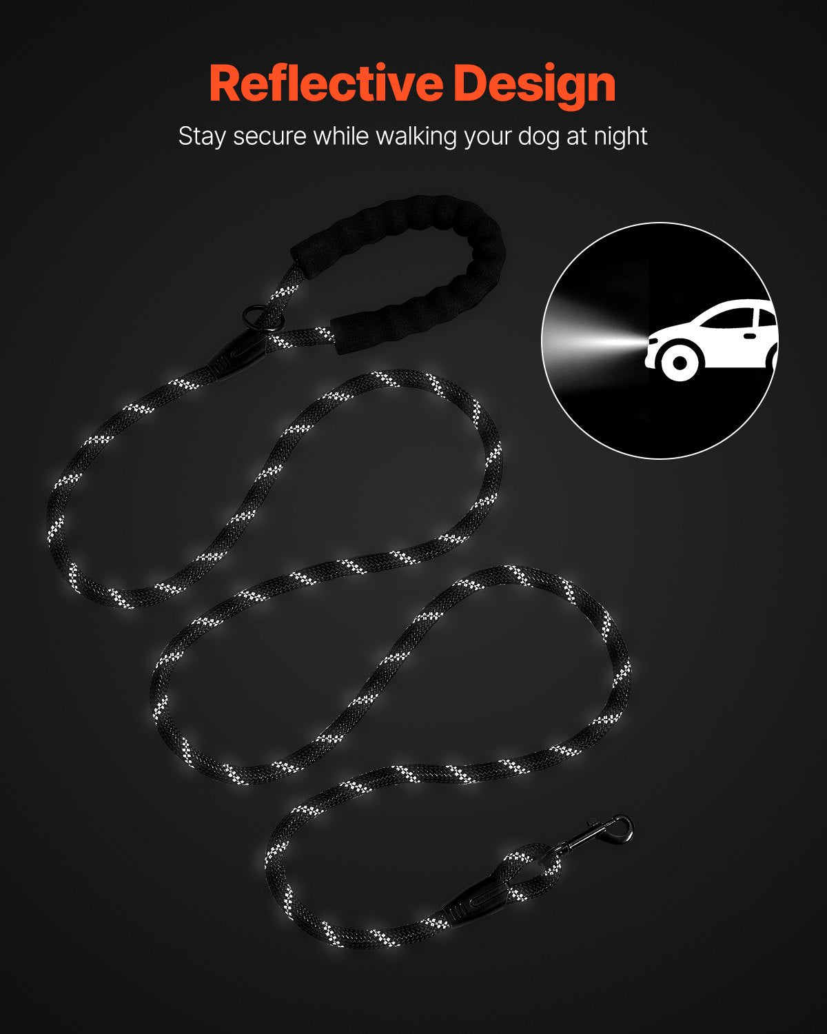 Pawvoo  Pet_store Rope Dog Leash, 6ft Heavy Duty Dog Leash With Comfortable PaddedLeashes, Collars