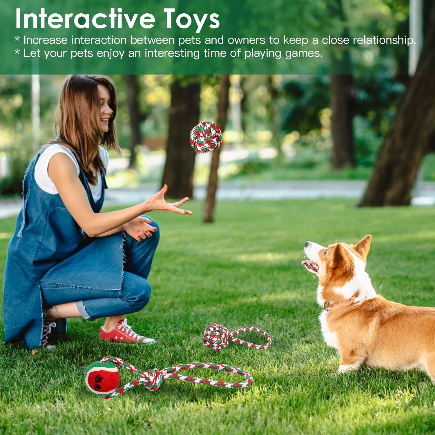 Pawvoo  Pet_store Set Of 5Pcs Rope Chew Toys Dog Interactive ToysDog toys