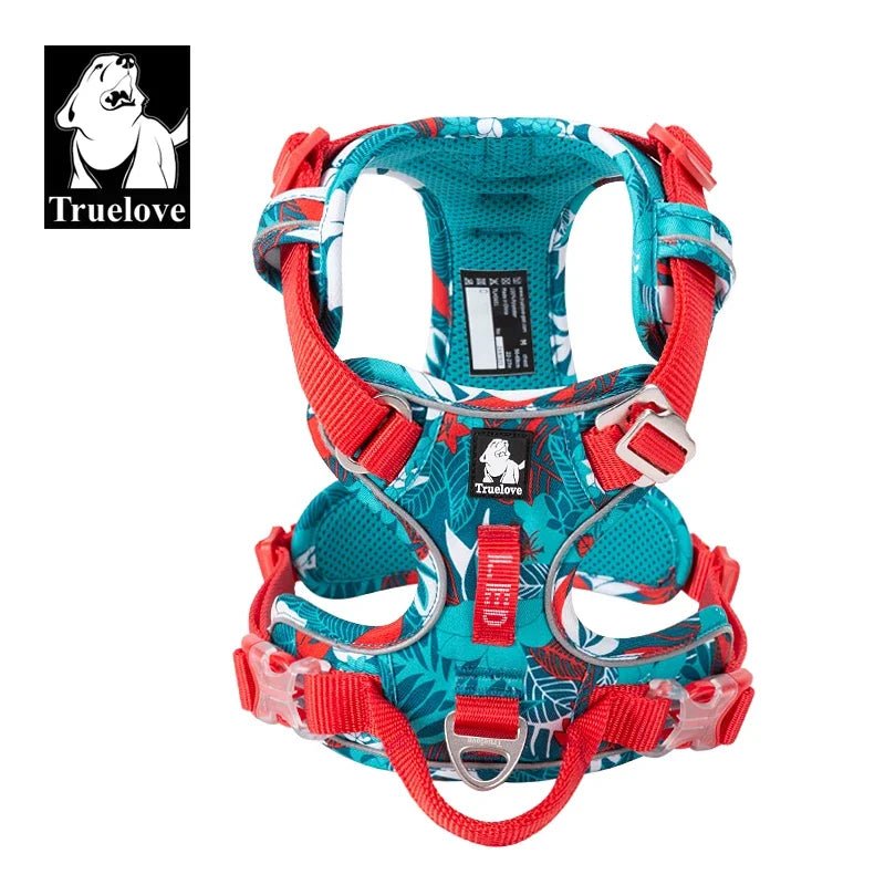 Pawvoo Pet Reflective Nylon Dog Harness No Pull  Dog Vest Safety Lead Walking