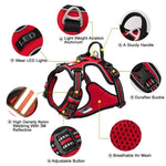 Pawvoo Pet Reflective Nylon Dog Harness No Pull  Dog Vest Safety Lead Walking
