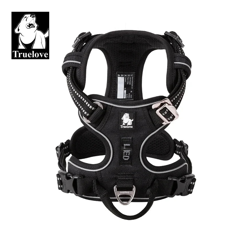Pawvoo Pet Reflective Nylon Dog Harness No Pull  Dog Vest Safety Lead Walking